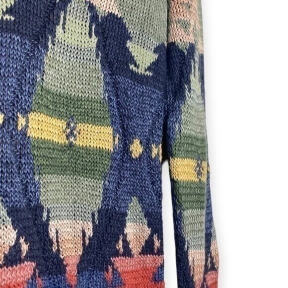 Vintage Polo by Ralph Lauren handknit western serape sweater silk linen alpaca - Picture 5 of 9